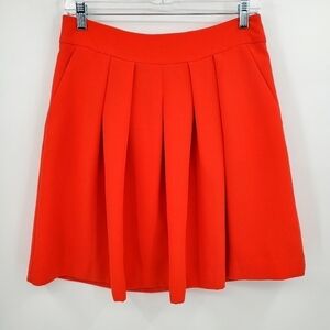 Banana Republic Burnt Red Pleated Full A-line Mini Skirt